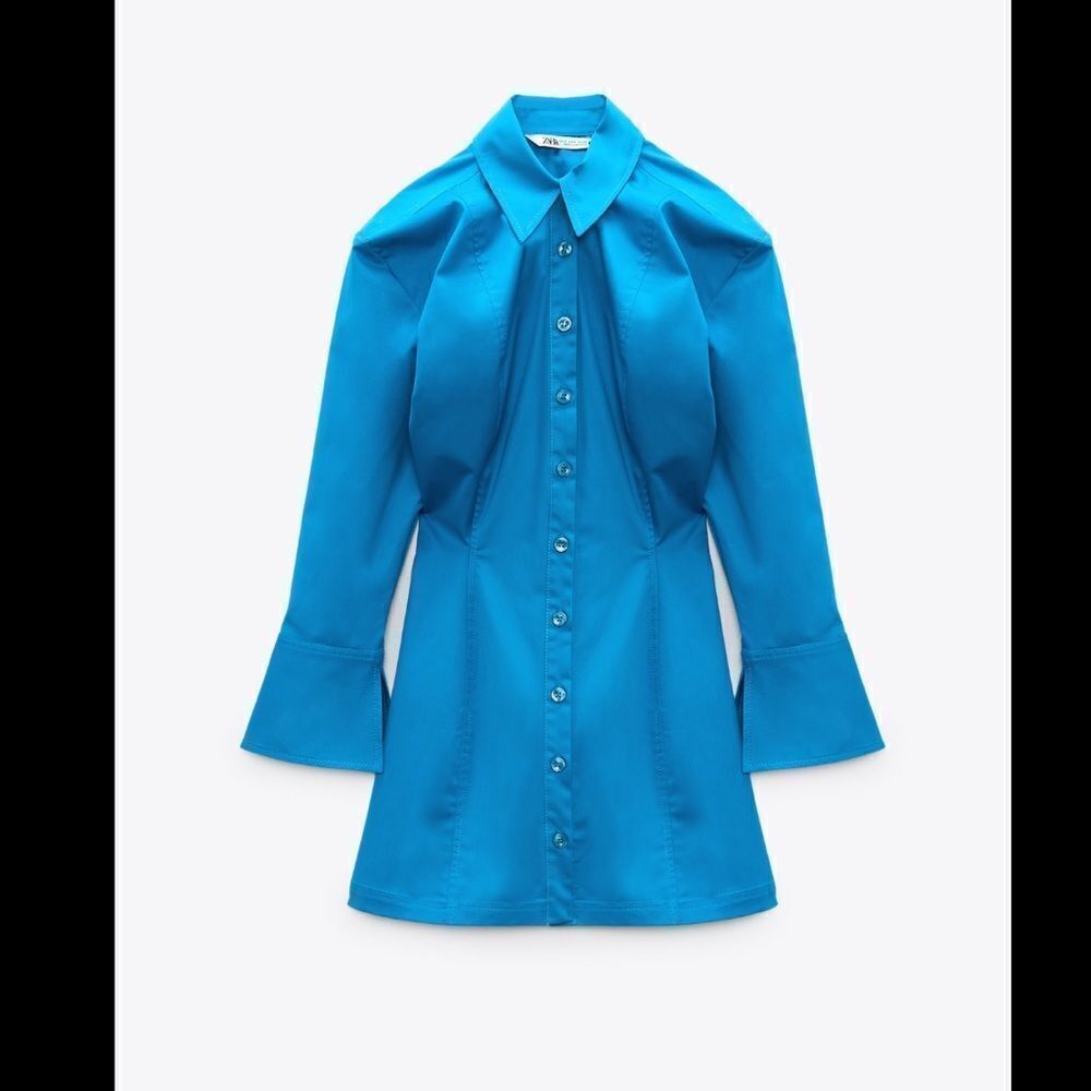Zara blue cotton shirtdress - Picture 7 of 10